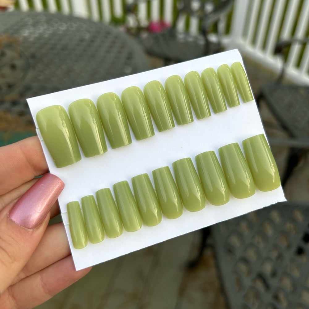 Olive Green Press on Nails